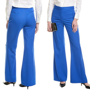 NWT BOSS Talia Flare Leg Women's Pants Trousers Wool-Blend Blue $298 - Size 12